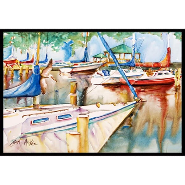 Carolines Treasures Sailboats At The Gazebo Indoor and Outdoor Mat- 24 x 36 in. JMK1043JMAT - main